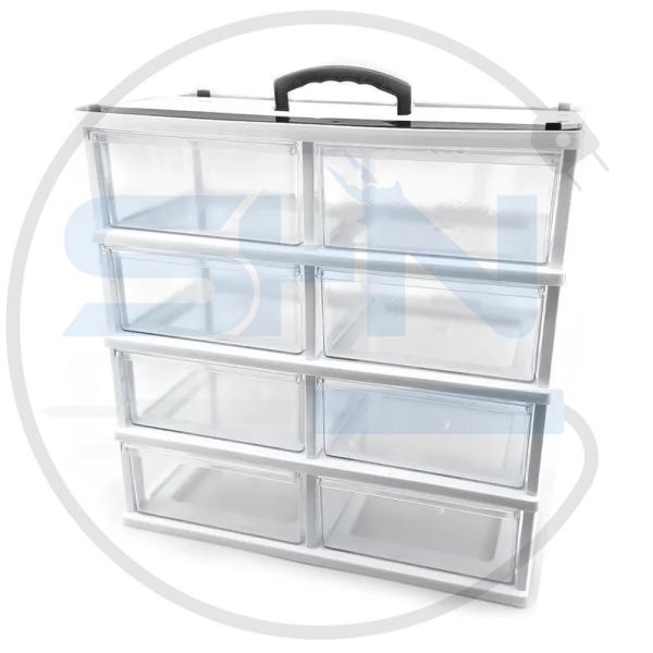 جعبه 8 کشویی سفید قناد پلاست مدل D4