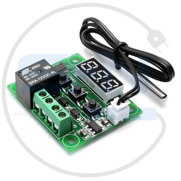 ماژول ترموستات دیجیتال XH-W1209 دارای نمایشگر و کلیدهای کنترلی