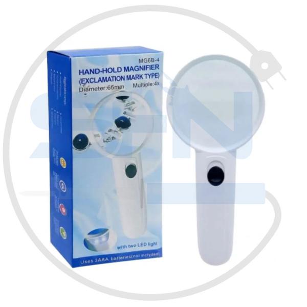 ذره بین دستی مدل MG6B-4 بزرگنمایی 4X دارای دو عدد LED