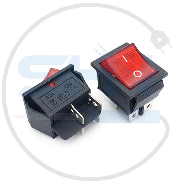 کلید راکر بزرگ چراغدار KCD4-102N 10A